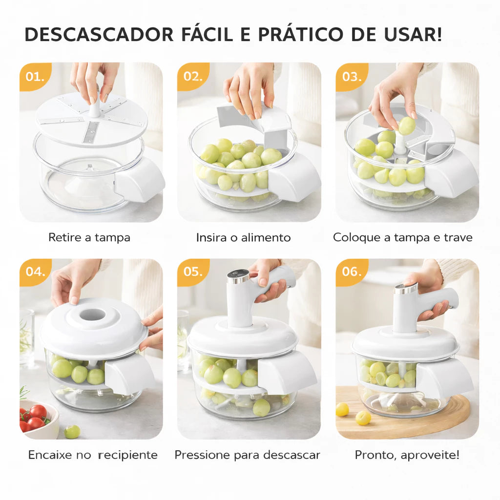Descascador Elétrico 2 em 1 + Batedor de Ovos