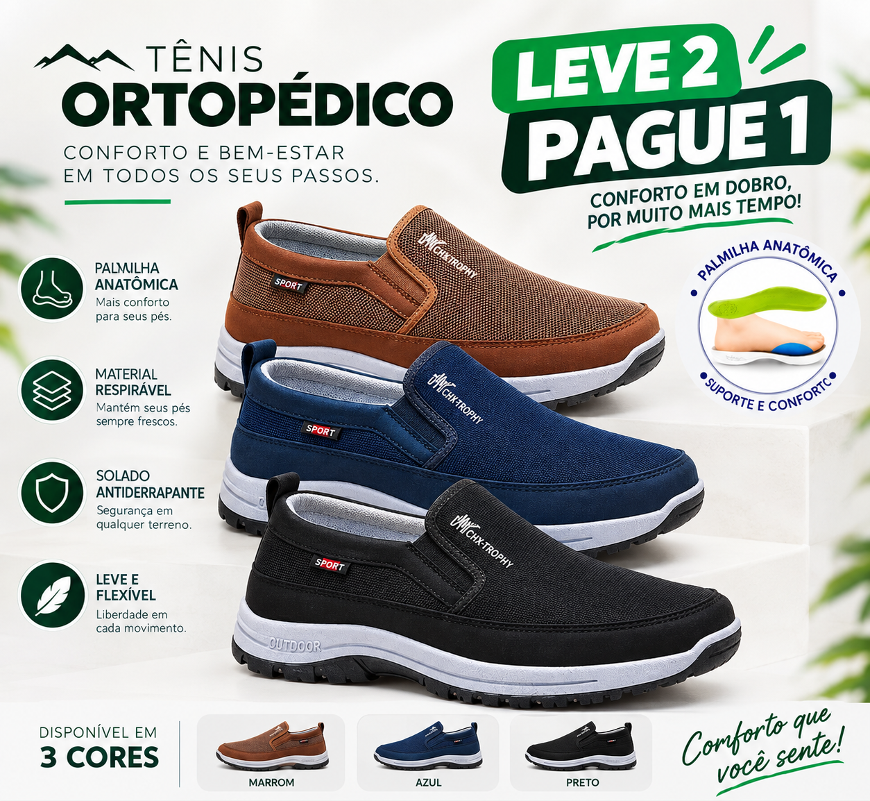 Tênis Comfort Titanium - Leve 2 Pague 1