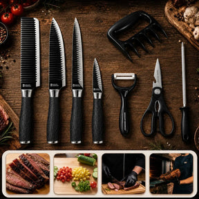 Kit Faqueiro 8 Peças RL Zone em Aço Inox – Alta Qualidade, Durabilidade e Corte Preciso