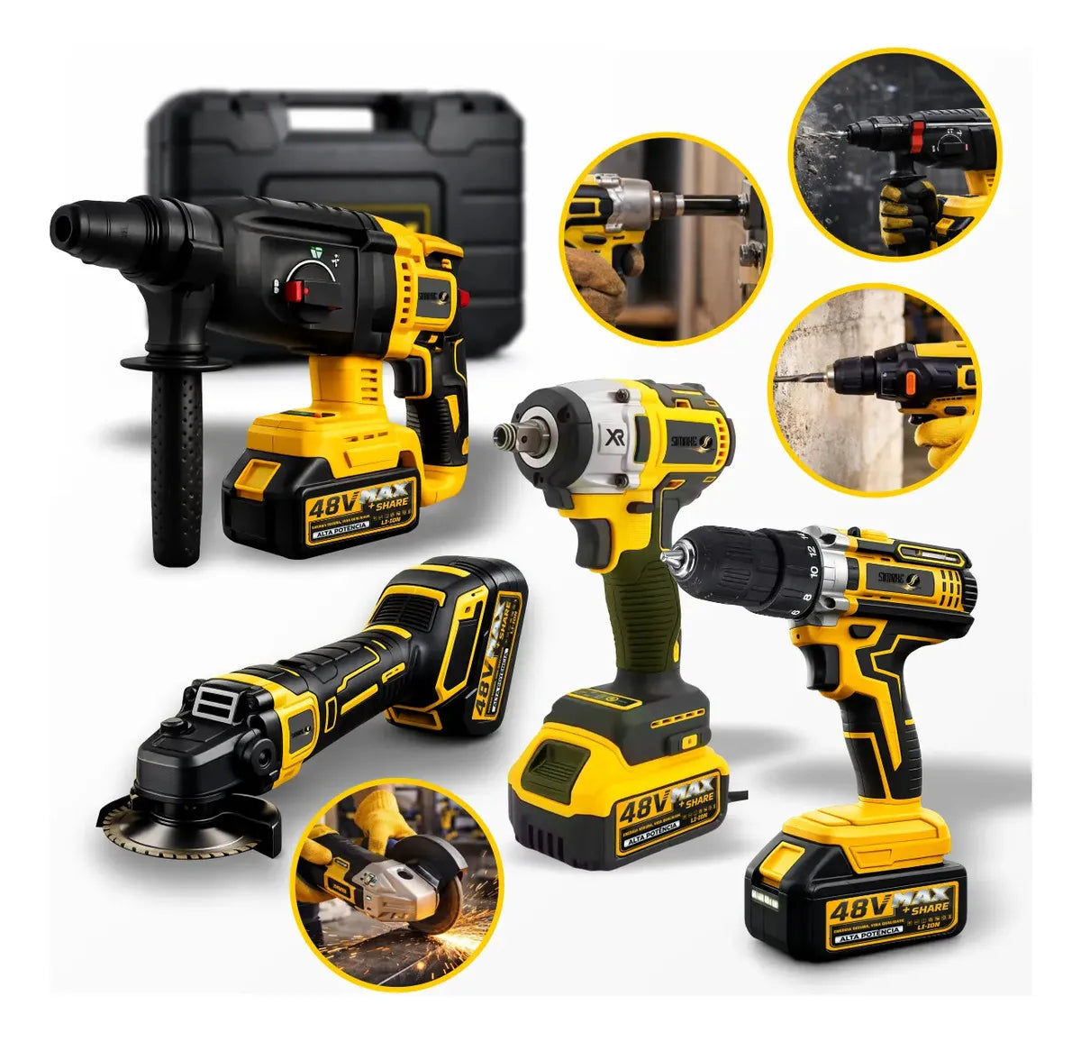 Kit Ferramentas 4 em 1 - Ideal para Reformas Residenciais e Reparos Domésticos