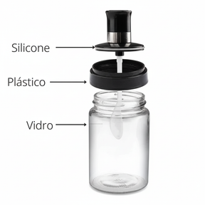 Kit Porta Temperos e Condimentos de Vidro com Tampa e Colher Embutida - Entrega Grátis