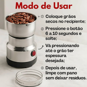 InoxGrinder - Moedor Multifuncional Elétrico de Grãos e Especiarias - Entrega Grátis
