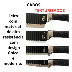 Kit Faqueiro 8 Peças RL Zone em Aço Inox – Alta Qualidade, Durabilidade e Corte Preciso