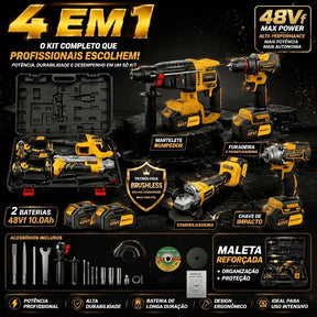 Kit Ferramentas 4 em 1 - Ideal para Reformas Residenciais e Reparos Domésticos