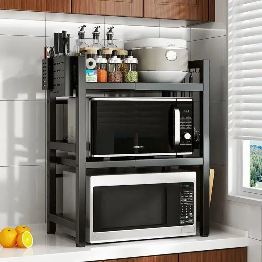 SpaceRack - Rack Metálico Multiuso Ajustável Ao Tamanho do Micro-ondas Para Bancada - Entrega Grátis