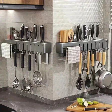 SuportFlex - Suporte de Ferro Para Armazenamento De Facas Ganchos Talheres Utensílios De Cozinha - Entrega Grátis